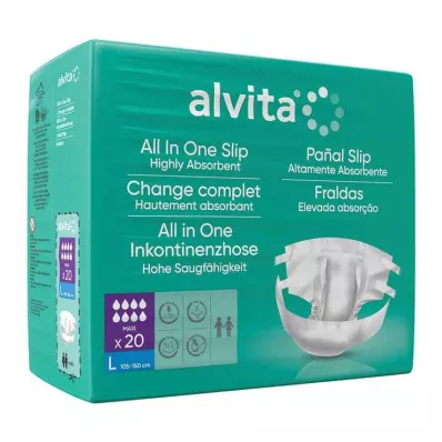 ALVITA Alt-i-ett-inkontinensbukse maxi large night, 20 stk