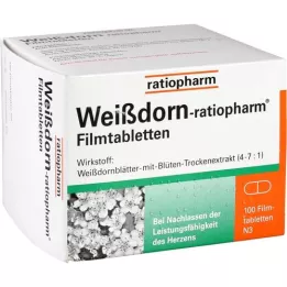 WEISSDORN-RATIOPHARM Filmdrasjerte tabletter, 100 stk