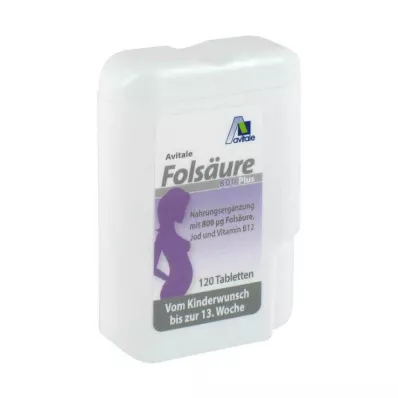 Folsyre 800 Plus B12 + jodtabletter, 120 stk