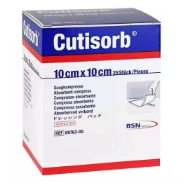 CUTISORB Absorberende kompresser sterile 10x10 cm, 25 stk
