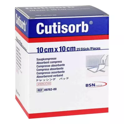 CUTISORB Absorberende kompresser sterile 10x10 cm, 25 stk CUTISORB Absorberende kompresser sterile 10x10 cm, 25 stk