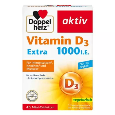 Doppelherz Vitamin D 1000 IE ekstra tabletter, 45 stk