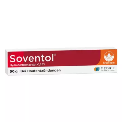Soventol hydrokortisonacetat 0,25 % Cremogel for hudbetennelse, 50 g Soventol hydrokortisonacetat 0,25 % Cremogel for hudbetennelse, 50 g