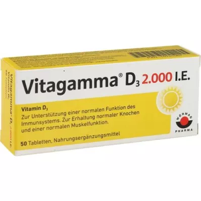 VITAGAMMA D3 2 000 IE vitamin D3 NEM tabletter, 50 stk