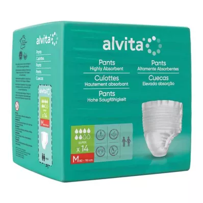 Alvita Inkontinensbukse super medium, 14 stk Alvita Inkontinensbukse super medium, 14 stk