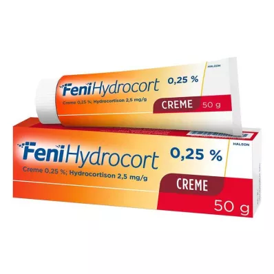 FeniHydrocort krem 0,25 %, hydrokortison 2,5 mg/g, effektiv mot hudbetennelse, 50 g FeniHydrocort krem 0,25 %, hydrokortison 2,5 mg/g, effektiv mot hudbetennelse, 50 g