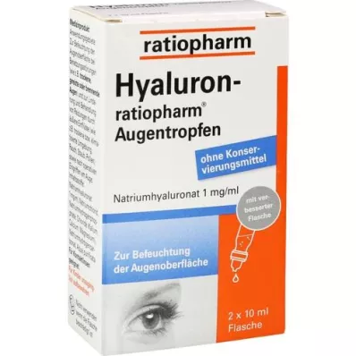 HYALURON-RATIOPHARM Øyedråper, 2X10 ml