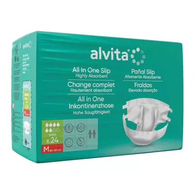 ALVITA Alt-i-ett-inkontinensbukse super medium day, 24 stk ALVITA Alt-i-ett-inkontinensbukse super medium day, 24 stk