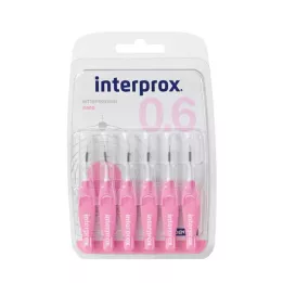 INTERPROX nano rosa mellomromsbørste blister, 6 stk