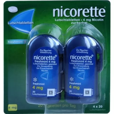 NICORETTE sugetabletter med fersk mynte 4 mg presset, 80 stk