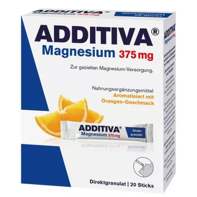 ADDITIVA Magnesium 375 mg Sticks Orange, 20 stk ADDITIVA Magnesium 375 mg Sticks Orange, 20 stk