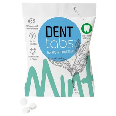 Denttabs tannkremtabletter stevia-myntefluorfri, 125 stk