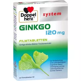 DOPPELHERZ Ginkgo 120 mg system filmdrasjerte tabletter, 30 stk