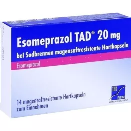 ESOMEPRAZOL TAD 20 mg mot halsbrann msr.harde kapsler, 14 stk