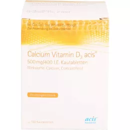 CALCIUM VITAMIN D3 acis 500 mg/400 IE tyggetablett, 120 stk