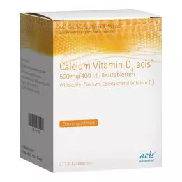 CALCIUM VITAMIN D3 acis 500 mg/400 IE tyggetablett, 120 stk
