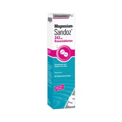 MAGNESIUM SANDOZ 243 mg brusetabletter, 20 stk MAGNESIUM SANDOZ 243 mg brusetabletter, 20 stk
