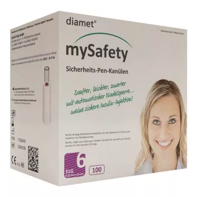 DIAMET mySafety sikkerhetspenn Kan.31 G 0,25x6 mm, 100 stk