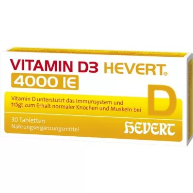 VITAMIN D3 HEVERT 4000 IE tabletter, 30 stk