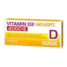 VITAMIN D3 HEVERT 4000 IE tabletter, 30 stk