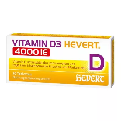 VITAMIN D3 HEVERT 4000 IE tabletter, 30 stk
