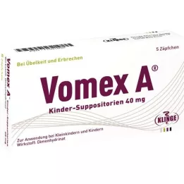 VOMEX A Stikpiller for barn 40 mg, 5 stk