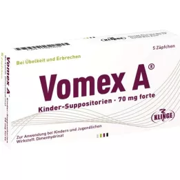 VOMEX A Suppositorier for barn 70 mg forte, 5 stk