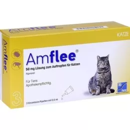 AMFLEE 50 mg spot-on-oppløsning til katter, 3 stk