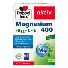 DOPPELHERZ Magnesium 400+B12+C+E tabletter, 30 stk