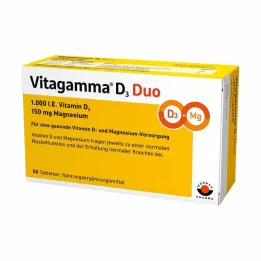 VITAGAMMA D3 Duo 1.000 I.E Vit.D3 150mg Magnes.NEM, 50 stk