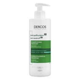 VICHY DERCOS Flasshindrende sjampo for fet hodebunn, 390 ml