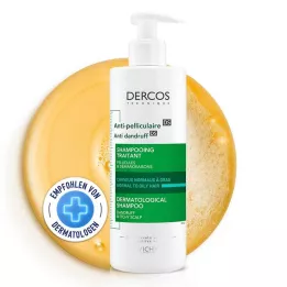 VICHY DERCOS Flasshindrende sjampo for fet hodebunn, 390 ml