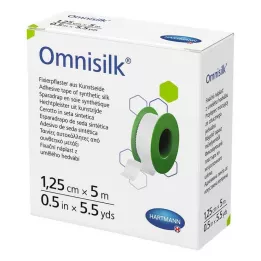 OMNISILK Fikseringsgips av kunstsilke 1,25 cmx5 m, 1 stk