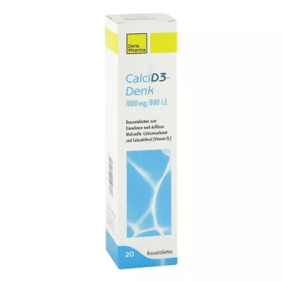 Calci D3-Denk 1000 mg / 880 IE brusetabletter, 20 stk