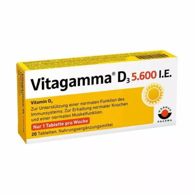 VITAGAMMA D3 5 600 IE Vitamin D3 NEM Tabletter, 20 stk