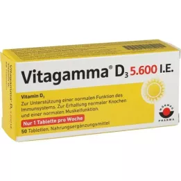 VITAGAMMA D3 5 600 IE vitamin D3 NEM Tabletter, 50 stk