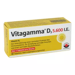 Vitagamma D3 5600 IE Vitamin D3 NEM tabletter, 50 stk