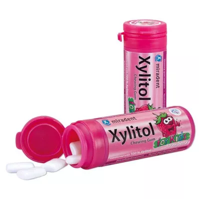 MIRADENT Xylitol tyggegummi, jordbær, 30 g