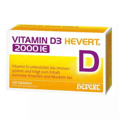 Vitamin D3 Hevert 2000 IE tabletter, 120 stk Vitamin D3 Hevert 2000 IE tabletter, 120 stk
