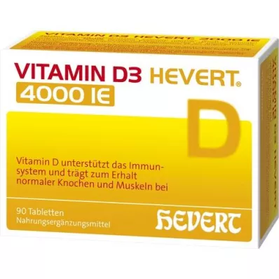 VITAMIN D3 HEVERT 4000 IE tabletter, 90 stk