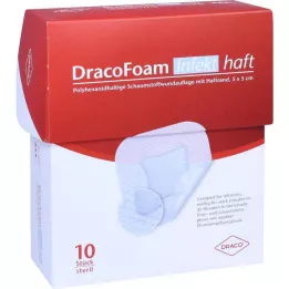 Dracofoam Infection Adhesive Foam Wound Cover 5x5 cm, 10 stk