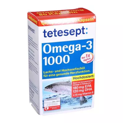 TETESEPT Omega-3 1000 kapsler, 80 kapsler TETESEPT Omega-3 1000 kapsler, 80 kapsler