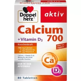 DOPPELHERZ Kalsium 700+Vitamin D3 tabletter, 80 kapsler