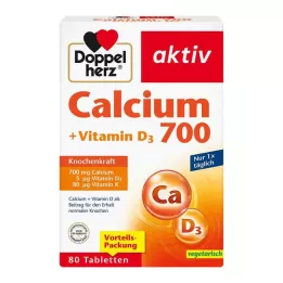 DOPPELHERZ Kalsium 700+Vitamin D3 tabletter, 80 kapsler