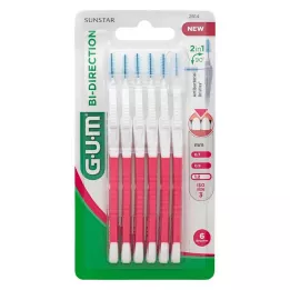 GUM Bi-Direction interdental børste 1,2 mm rosa, 6 stk