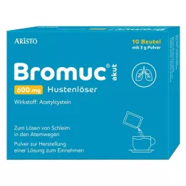 BROMUC akutt 600 mg slimløsende middel mot hoste Plv.z.H.e.L.z.Einn. 10 stk