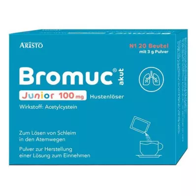 BROMUC akut Junior 100 mg hostestillende P.H.e.L.z.E., 20 stk BROMUC akut Junior 100 mg hostestillende P.H.e.L.z.E., 20 stk