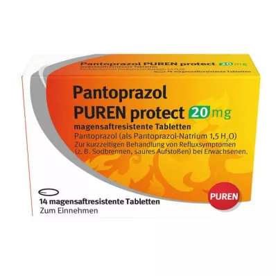 Pantoprazol Puren protect 20 mg gastro-resistente tabletter, 14 stk Pantoprazol Puren protect 20 mg gastro-resistente tabletter, 14 stk