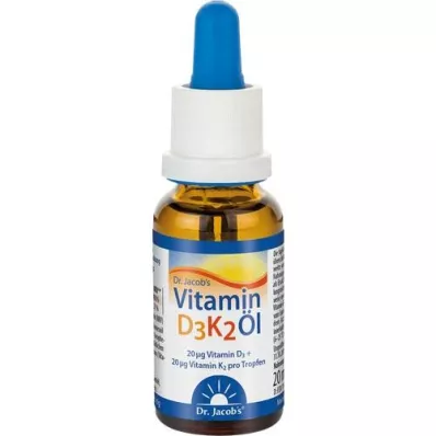 VITAMIN D3K2-olje Dr. Jacobs dråper, 20 ml