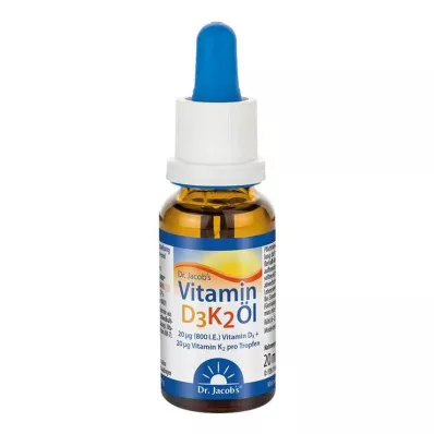 Vitamin D3 K2 olje Dr. Jacobs dråper, 20 ml Vitamin D3 K2 olje Dr. Jacobs dråper, 20 ml